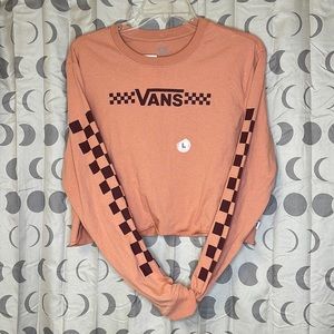 Vans Womens LS Crop Tee LARGE NWT
